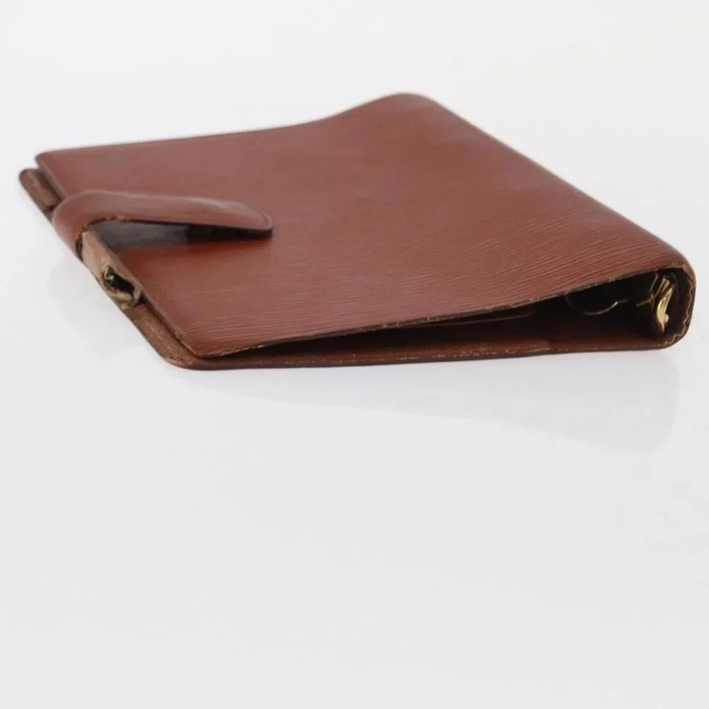 LOUIS VUITTON Epi Agenda Day Planner Cover 2 Set Red Brown LV Auth 151146